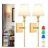 Jengush, Battery Operated Wall Sconce Set of 2, Fa