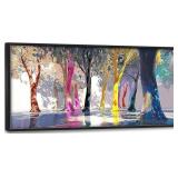 Framed Large Abstract Tree Wall Art, 60" x 30"