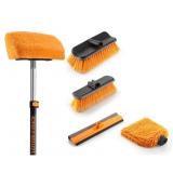 14 Foot House Cleaning Brush Set, 5-8Ft Pole and I