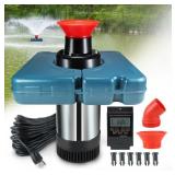 Pond Fountain Aerator, 1 HP, 750W, 110V, Blue & Re