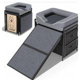 Dog Window Perch, Gray, Includes Ramp, Bed, and St