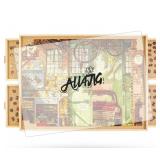 Rotating Puzzle Board with Drawers - Wooden, 34.25