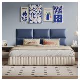 Wall Mount Head Board 9 Panels, Blue, Approx. 23.6