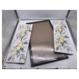 3 Ct. Picture Frame and 2 Wall Art, Black Frame, A