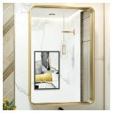 HBCY Creations Rustic Mirror 24" x 36" Gold Hang