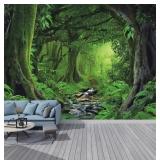 Custom Forest Wall Mural Rainforest 3D Peel and St