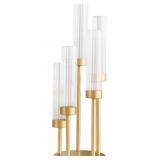 Gold Hurricane Glass Candle Holders, 5 Arms