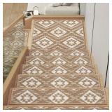 15 Piece Stair Treads, (Approx. 8" x 30", Brown)