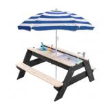 Kids 3-in-1 Sand & Water Table, Wood Outdoor Conve