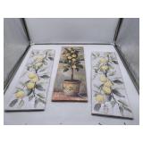 3 pc Ready to Hang  Canvas Art for Kitchen with Le