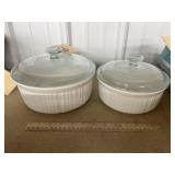2 Corningware Stoneware Casserole Dishes