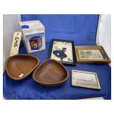 6 Pcs - Stained Glass Lamp - 2 Wooden Bowls