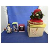 Christmas Musical Bell & Ceramic Santa