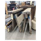 2 Wooden Sawhorses