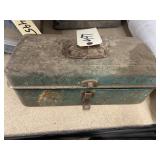 Metal Tool Box w/Spark Plugs & More