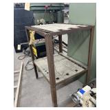 Metal/Wood Table w/2 Shelves