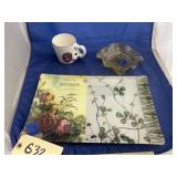 Candy Dish - Glass Tray & Ceramic Elephant Mug