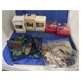 9 Pcs - Glass Ornaments - Wooden Dï¿½cor