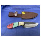 Rite Edge Fixed Blade Knife in Leather Sheath