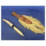 Fixed Blade Knife w/Leather Sheath