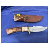 Rite Edge Fixed Blade Knife in Leather Sheath