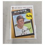 TURN BACK THE CLOCK HOF WILLIE MAYS CARD