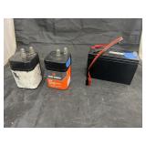 12V Battery & Two 6 Volt Batteries
