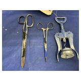 Corkscrew & 2 Pr Metal Scissors