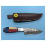 Handmade Damascus Steel Knife In Sheath