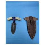 Handmade Damascus Steel Knife In Sheath