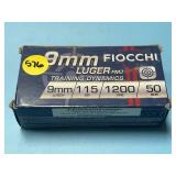 Fiocchi 9mm Luger FMJ - 50 Rounds
