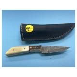 Handmade Damascus Steel Knife In Sheath