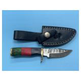 Handmade Damascus Steel Knife In Sheath
