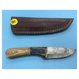 Handmade Damascus Steel Knife In Sheath