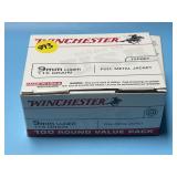 Winchester 9mm Luger FMJ - 100 Rounds