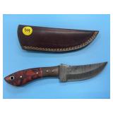 Handmade Damascus Steel Knife In Sheath
