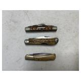 3 Old Bone Handle Knives