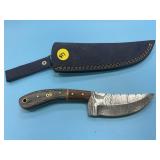 Handmade Damascus Steel Knife In Sheath