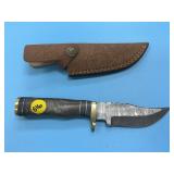 Handmade Damascus Steel Knife In Sheath