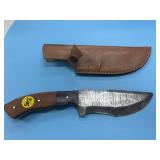 Handmade Damascus Steel Knife In Sheath