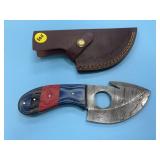 Handmade Damascus Steel Knife In Sheath