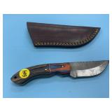 Handmade Damascus Steel Knife In Sheath