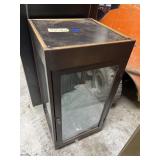 Wood & Glass Cabinet with Glass Shelves - Has Key