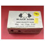 Black Aces 12 Gauge -  2 3/4 - 1oz Slug - 10 Round