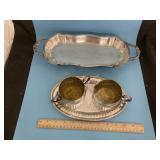 Silver? Tray w/Sugar & Creamer & Tray