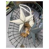 Large Wire Basket w/Metal Decorative Stars