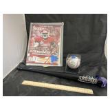 Autographed Baseball & Mini Bat - Magazine