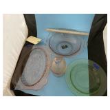 4 Pcs - Pink & Green Depression Glass