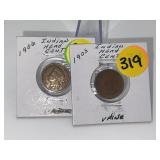 2 - Indian Head Pennies 1905 & 1906