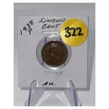 1938-P Lincoln Cent Almost Uncirculated